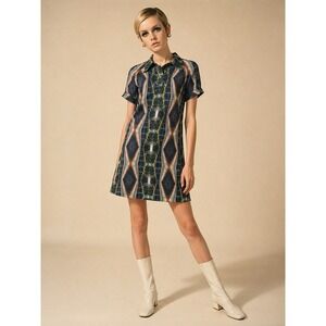 Sahra Tehrani One of a Kind Geometric Sheath Dress XS Germany 60s Indie Artist